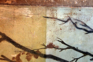 Cleaning of the painting surface: removal of oxidized varnish.